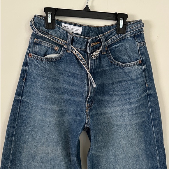 Zara jeans with skinny denim belt size 0 or 32 - Picture 7 of 8